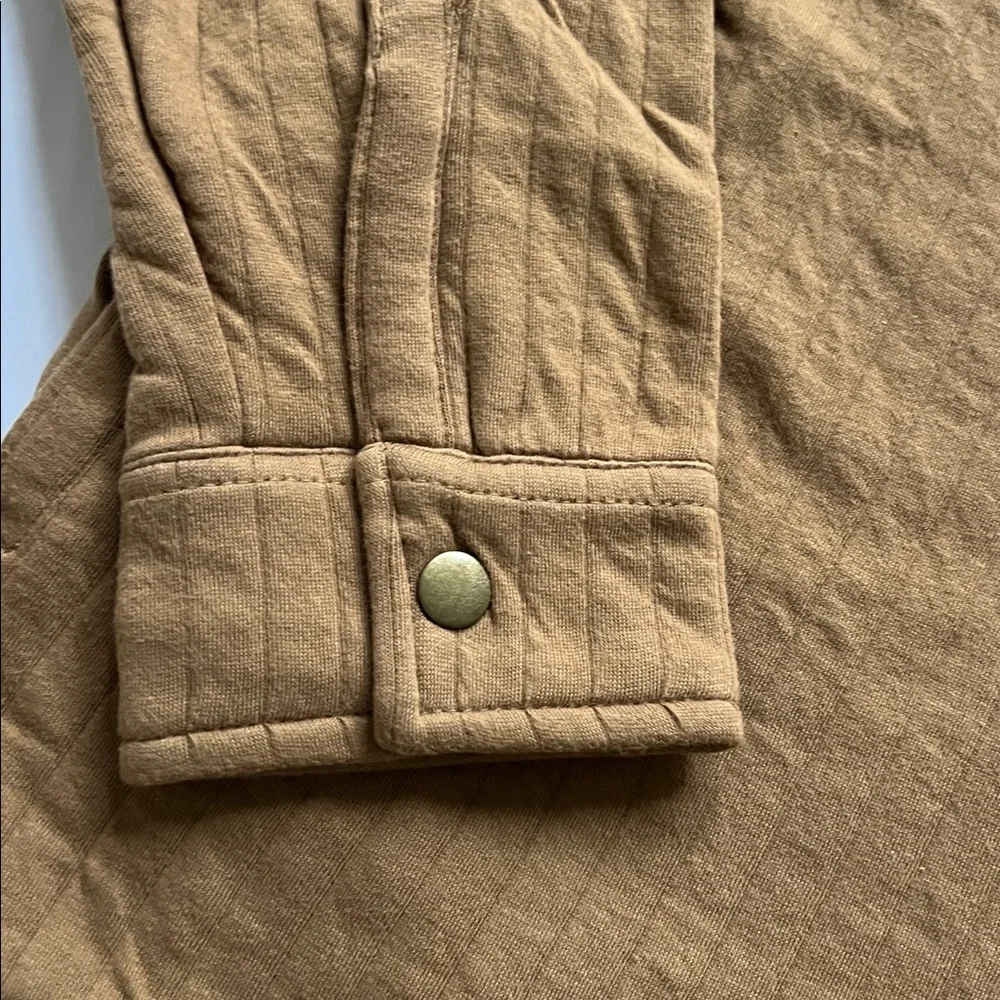 Goodfellow 100% Cotton Outer Quilted Knit Shirt Jacket, Recycled Brown S New